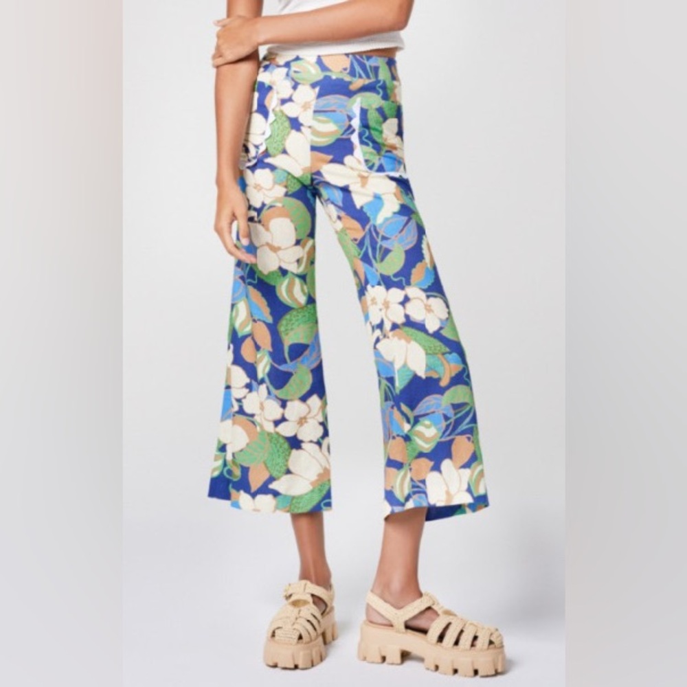 BNWT Smythe Cropped Patch Pocket Pant in Blue Cabana - size 4